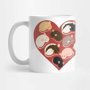 I Love Rats Heart Mug